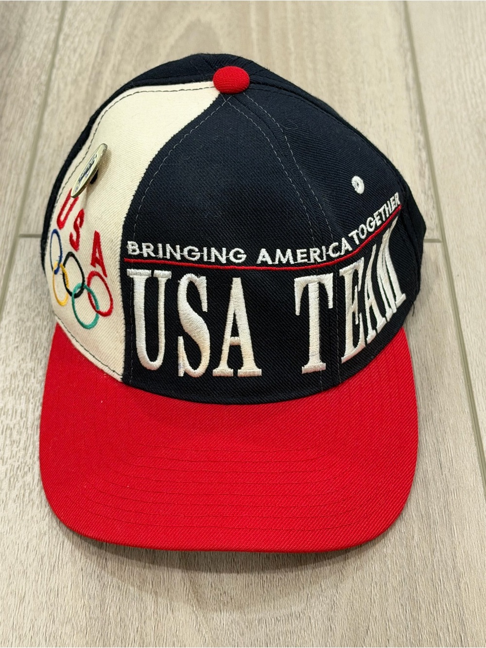 Vintage 90s Starter USA Olympic Team Bringing America Together Snapback Hat 1996